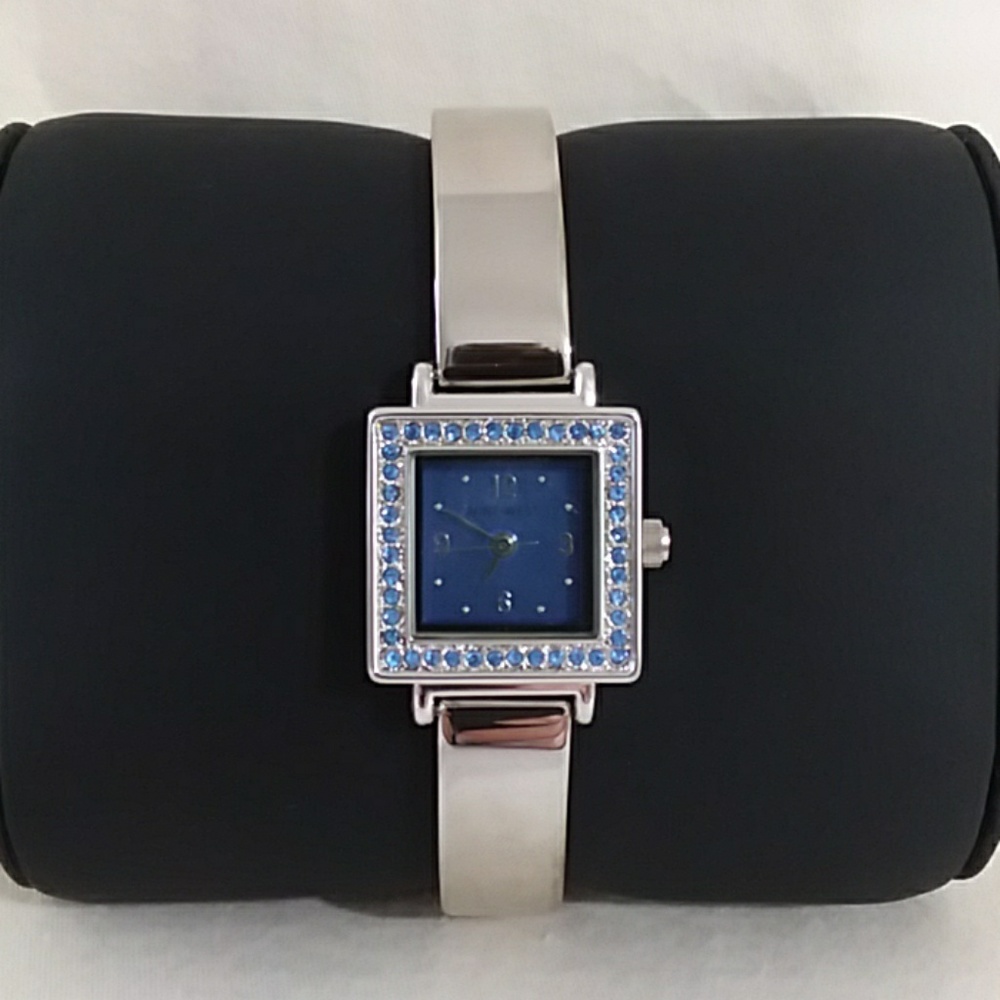 Nine west blue jeweled and silver watch